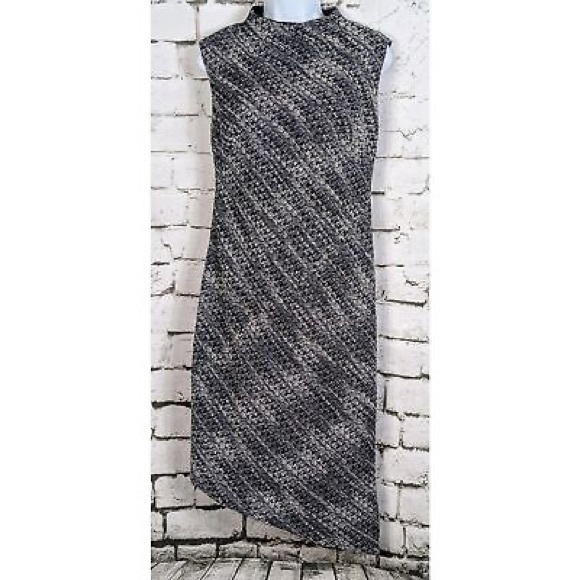 Banana Republic Mock Neck Asymmetrical Tweed Dress - Picture 4 of 10